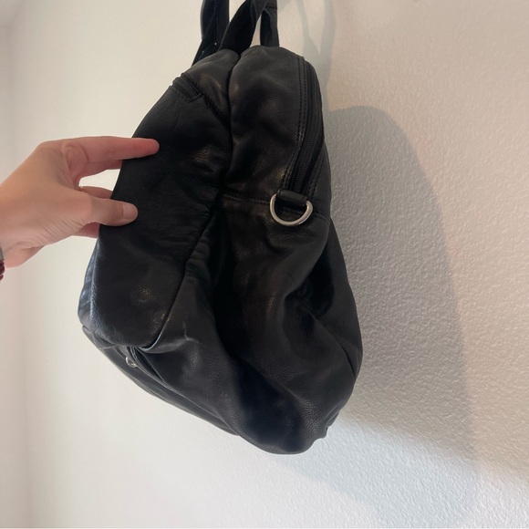 Rustic Town Black Leather Duffel Bag Casanova Travel - Picture 10 of 13